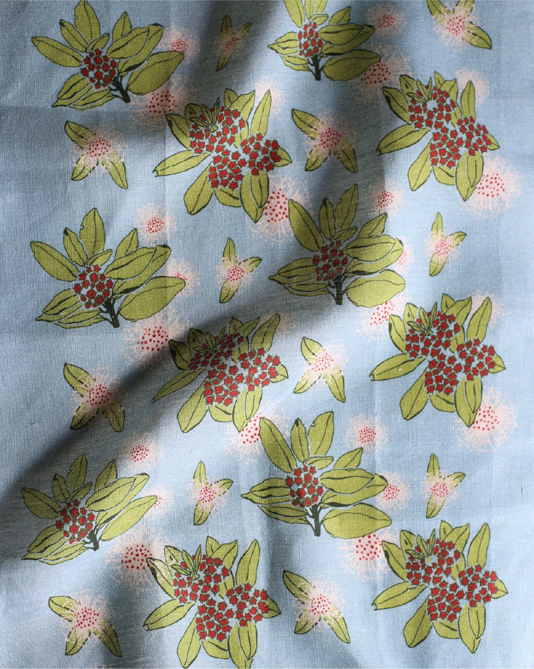 Pōhutukawa Linen Tea Towel – Ocean Spray