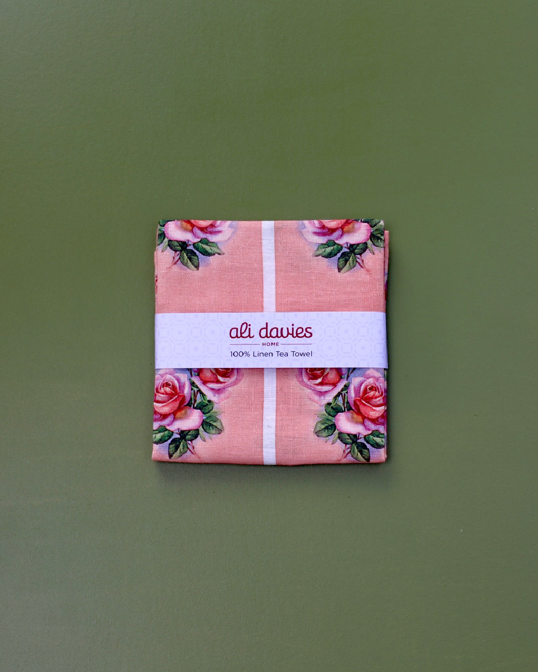 Vintage Rose 'Pink Gerbera' Tea Towel