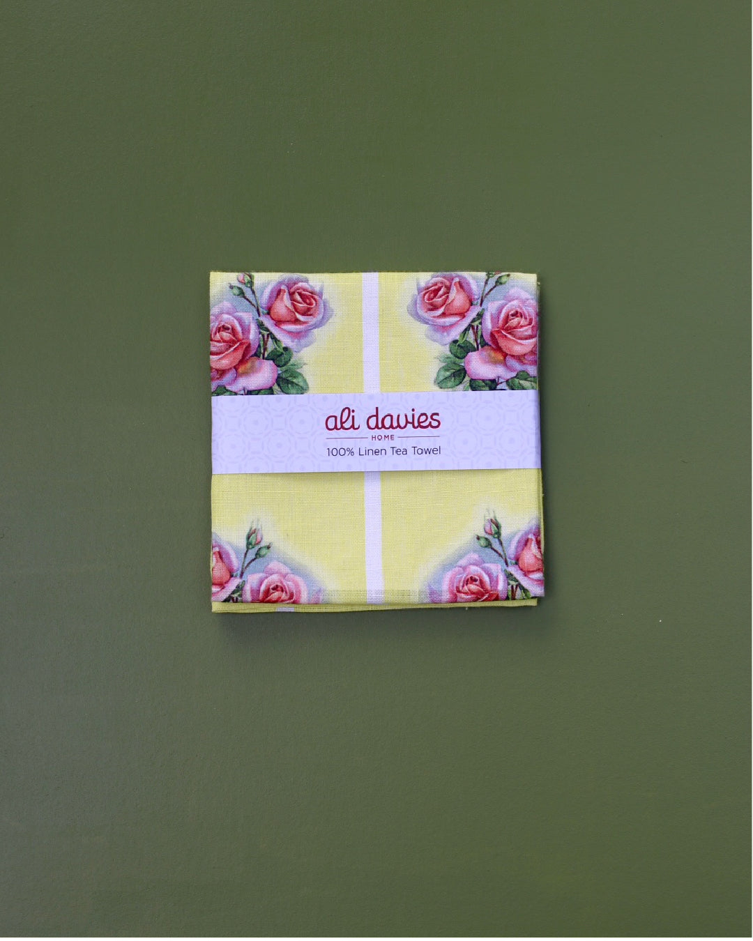Vintage Rose 'Zesty Yellow' Tea Towel