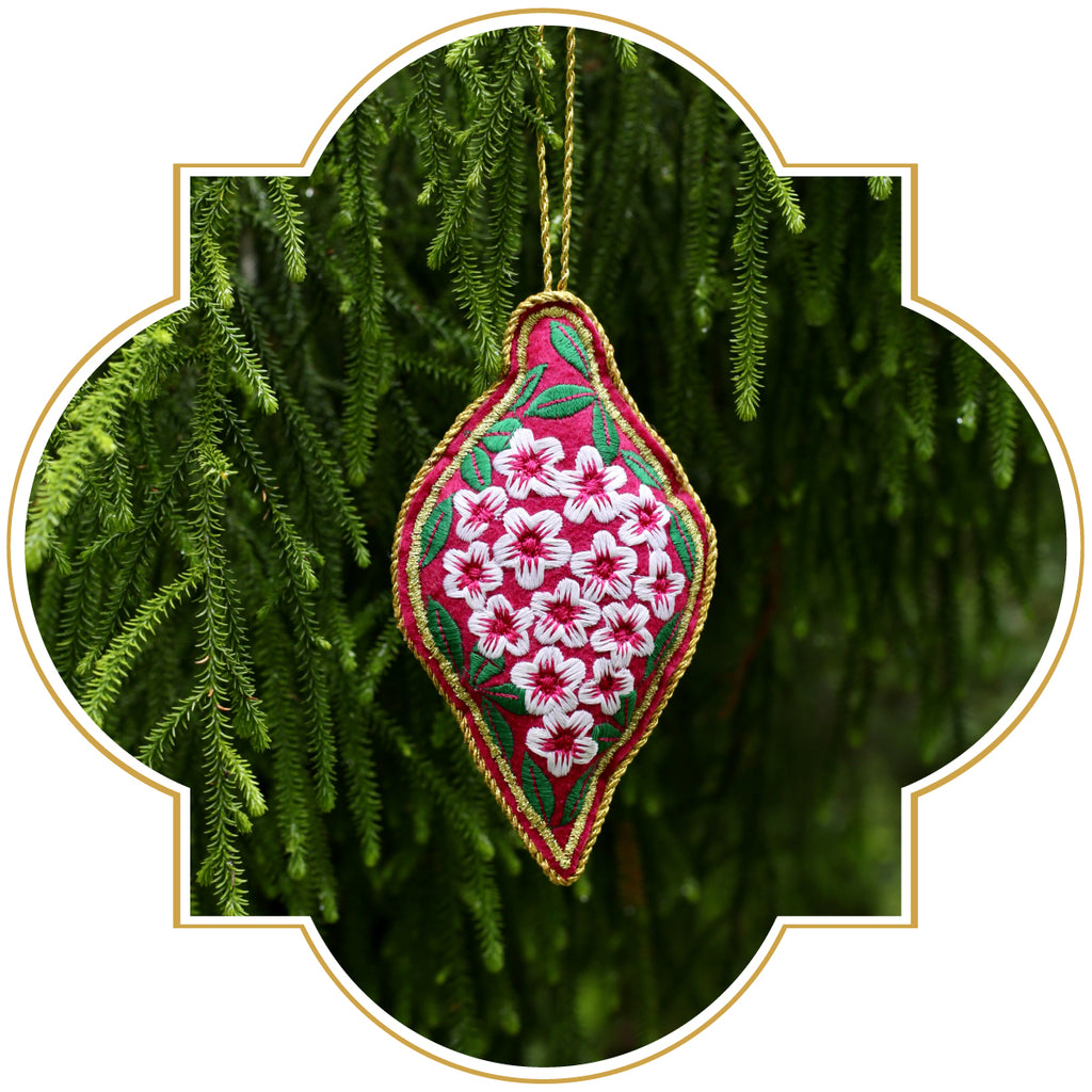 Manuka embroidered ornament - 2 colour options