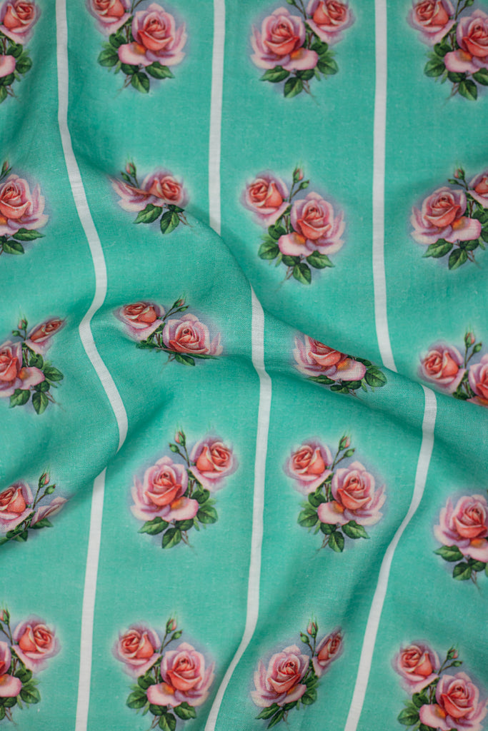 Vintage Rose 'Kitchen Green' Tea Towel