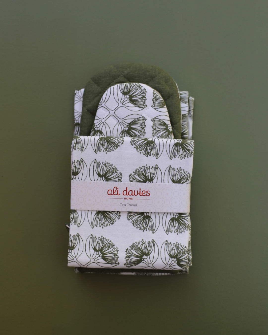 Evergreen Collection - Pohutukawa Oven Mitt (Olive)