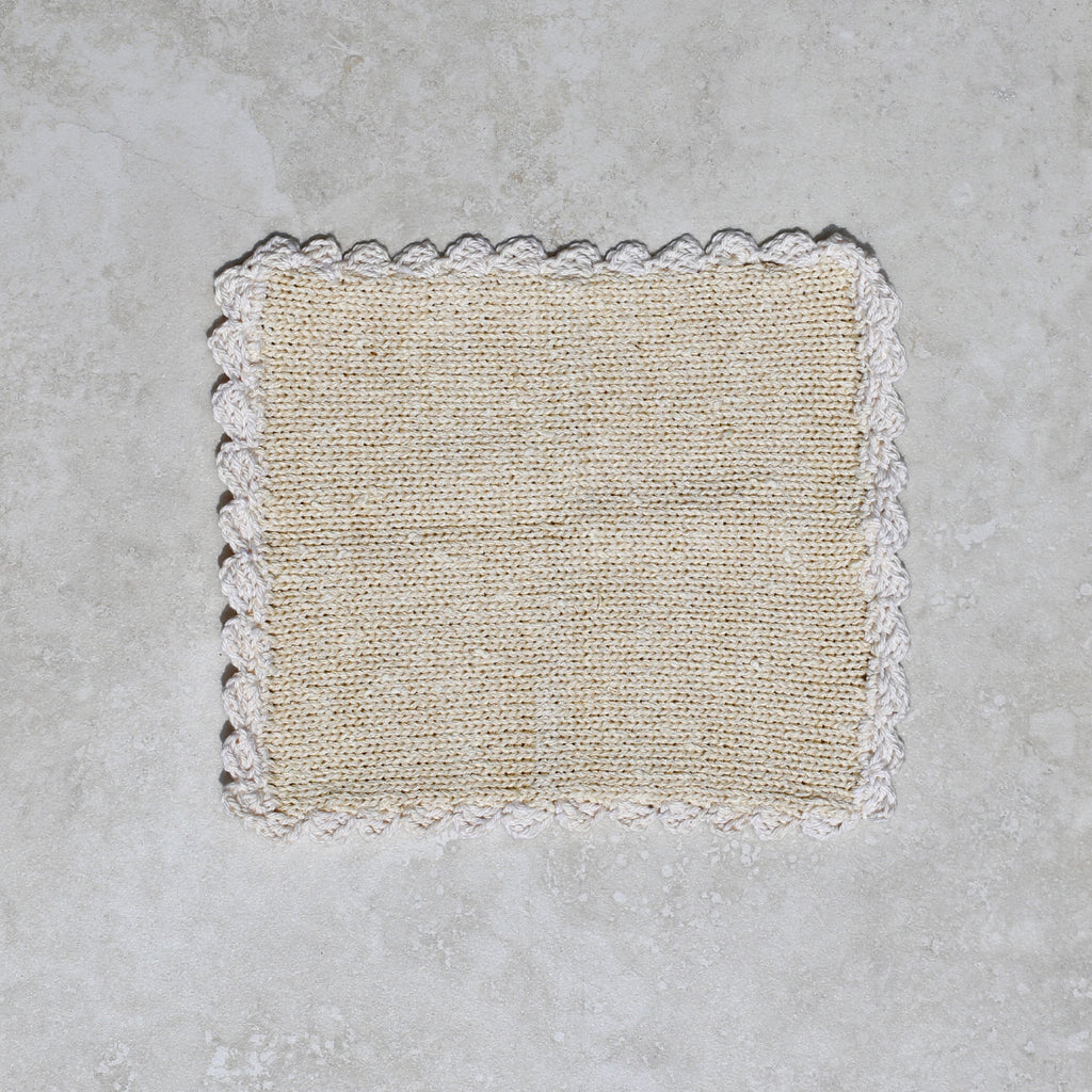 Knitted dish cloth - Natural