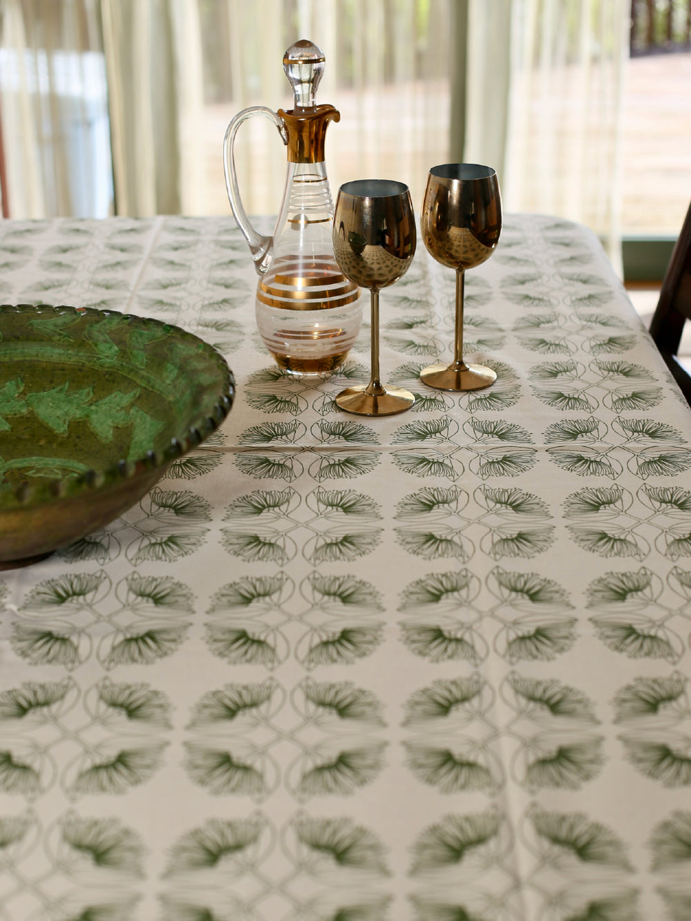 Pohutukawa Olive Hemp Tablecloth