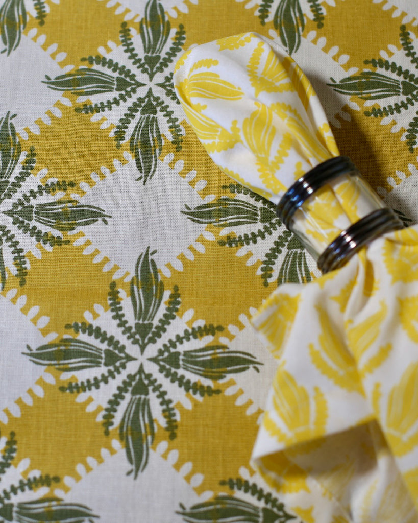 Pacifica Kowhai 'Spring Meadow' Hemp Tablecloth