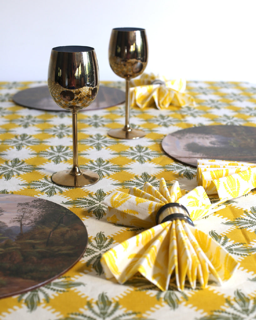 Pacifica Kowhai 'Spring Meadow' Hemp Tablecloth