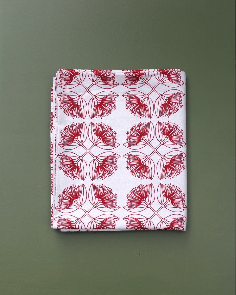 Pohutukawa Red Hemp Tablecloth