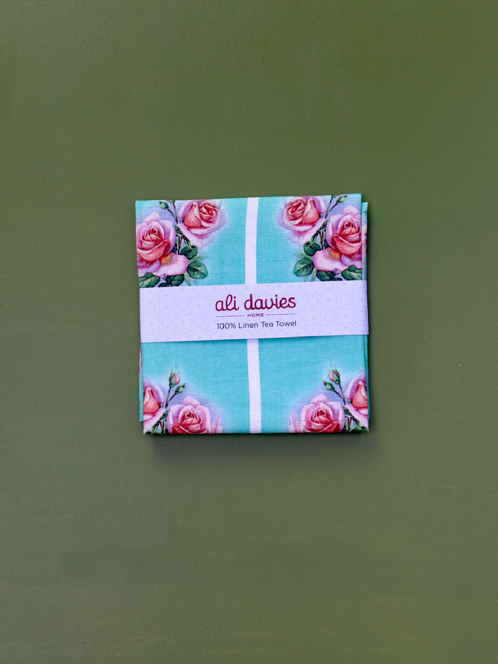 Vintage Rose 'Kitchen Green' Tea Towel