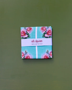 Vintage Rose 'Kitchen Green' Tea Towel