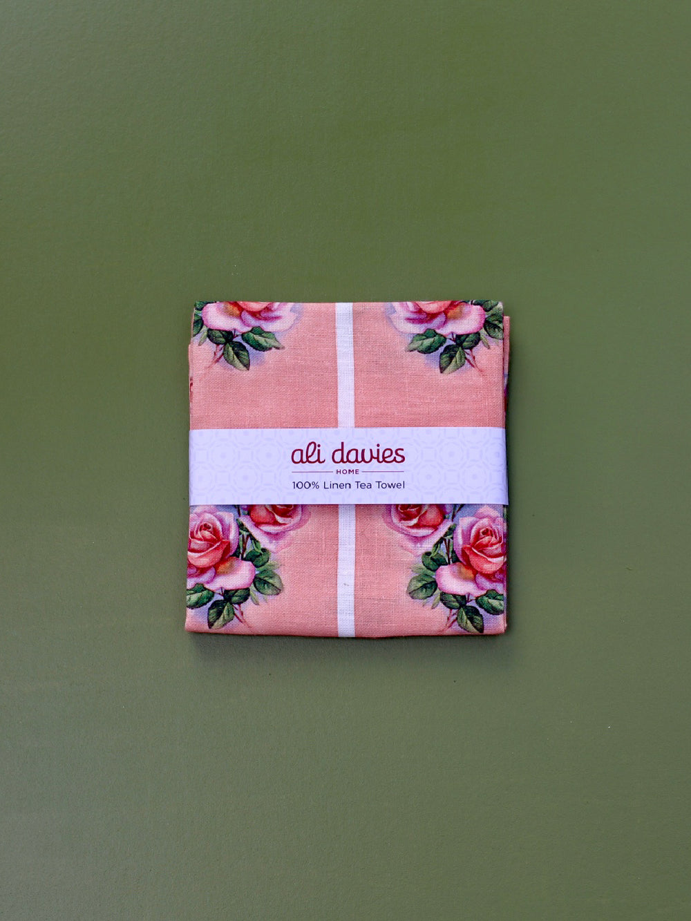 Vintage Rose 'Pink Gerbera' Tea Towel