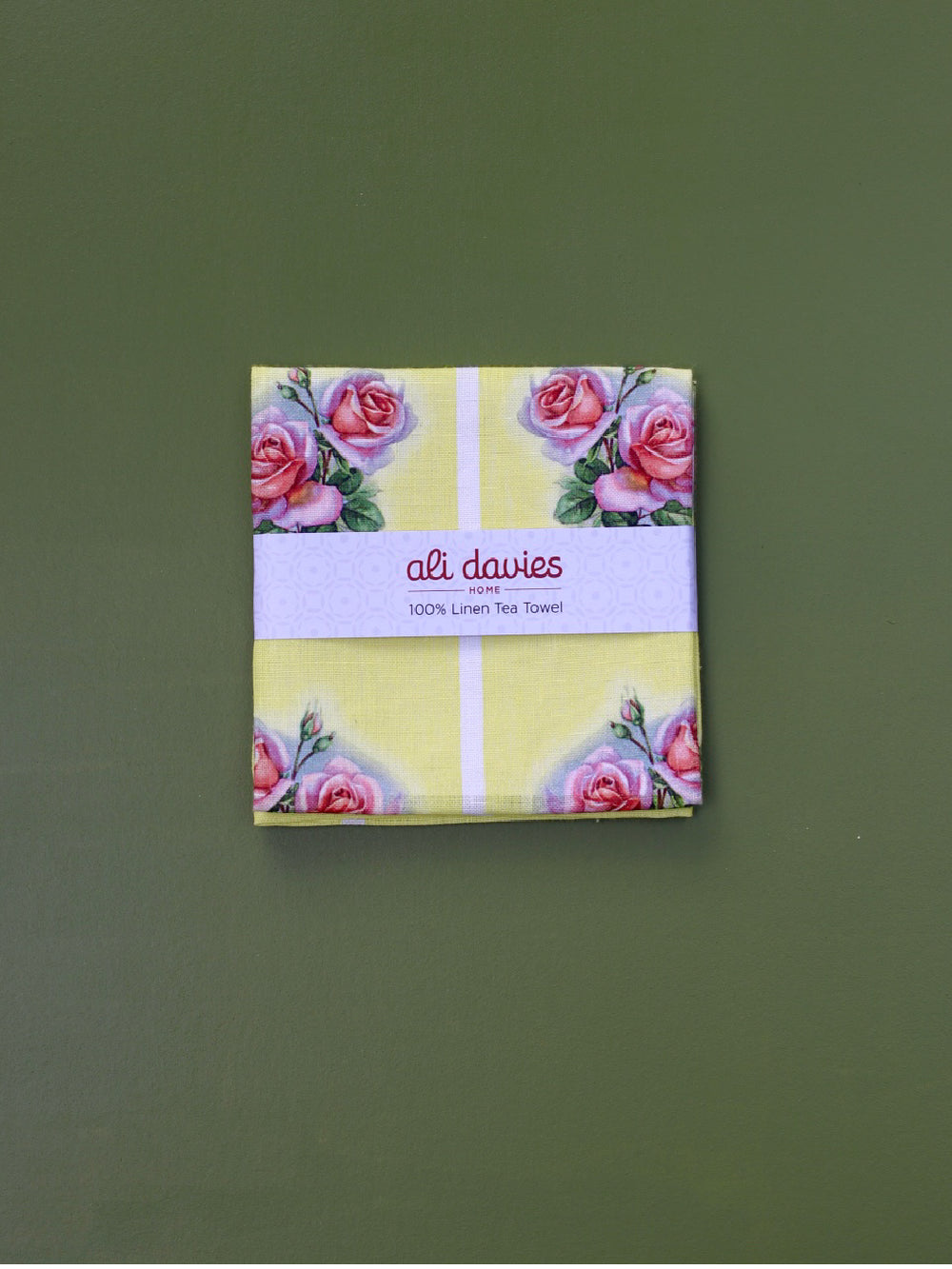 Vintage Rose 'Zesty Yellow' Tea Towel