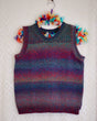 Autumn Shades handknit vest variegated burgundy merino wool NZ made slow fashion knitwear