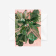 Pink and Green floral card with embroidered artwork