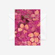 Pink floral embroidered art floral card