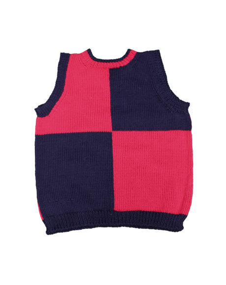 Karaka Intarsia Knit Vest — 100% Wool, Hand Knit