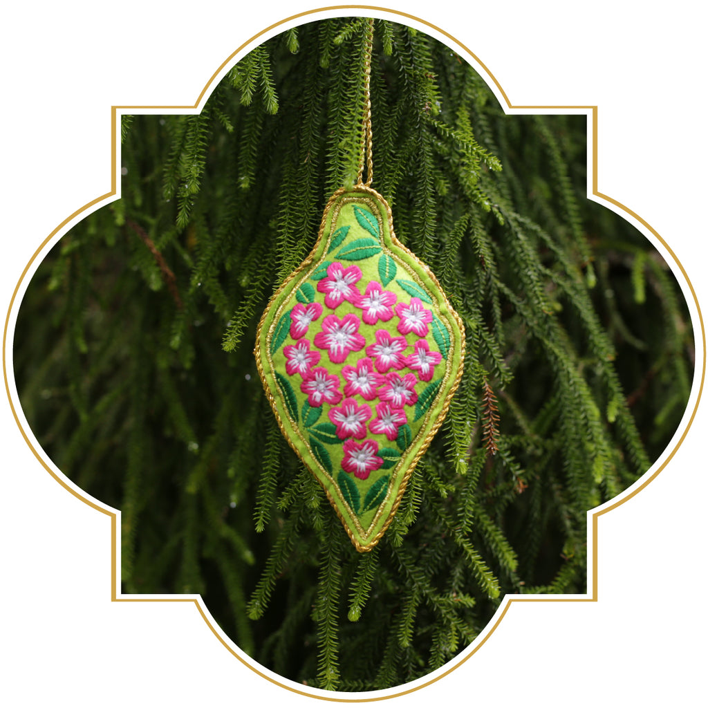 Manuka embroidered ornament - 2 colour options