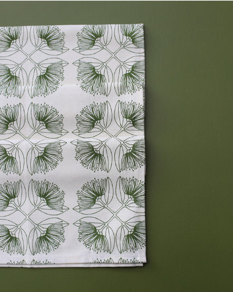 Pohutukawa Olive Hemp Table Runner