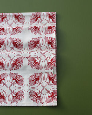 Pohutukawa Red Hemp Table Runner