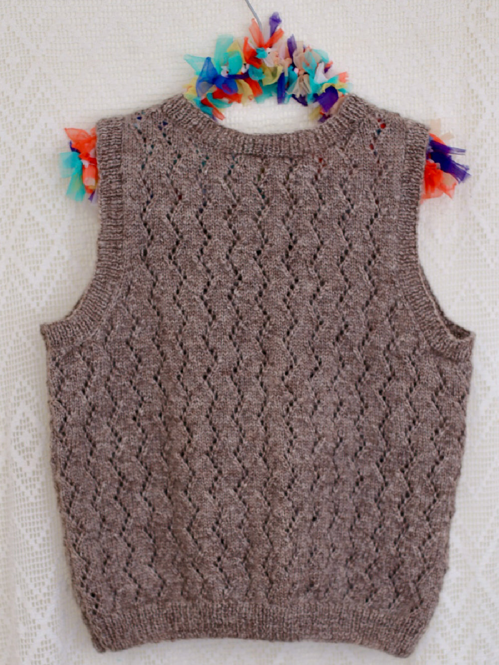 Tussock Handknitted Lace Tank — Homespun NZ Romney Wool