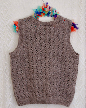 Tussock Handknitted Lace Tank — Homespun NZ Romney Wool