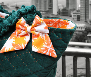 The Quilted Weekend Bag || Green Velvet