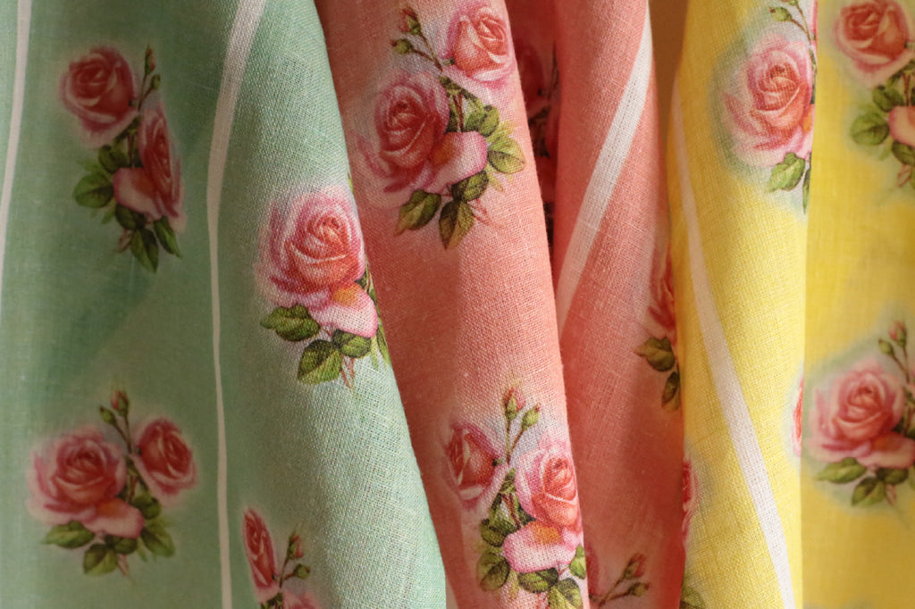 Vintage Rose Linen Tea Towels