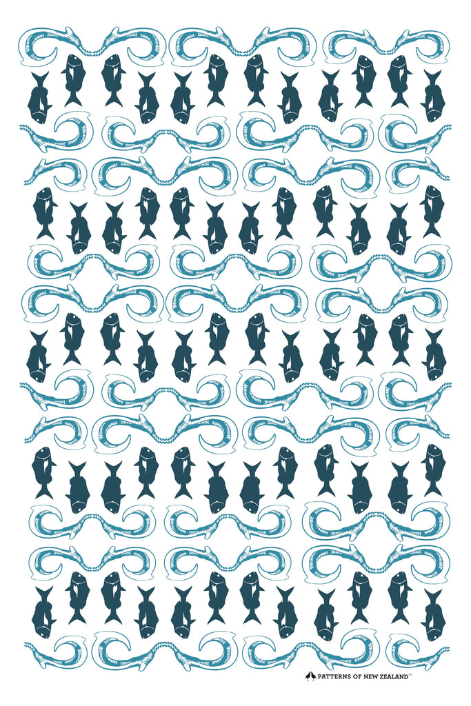 Patterns of New Zealand 'Maui's Hook' Blue