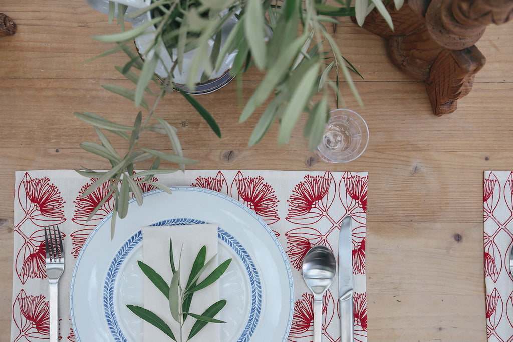 Pohutukawa place mat - Red